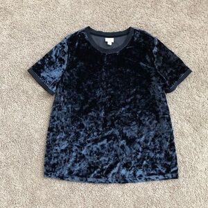 A New Day Shirt Size S Navy Blue Velvour Top